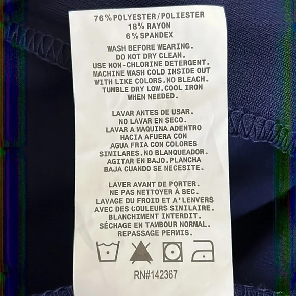 Jaanuu Men's Crew Neck 2 Pocket Short Sleeve Scrub Top in Navy - Size 1XL - Picture 7 of 8